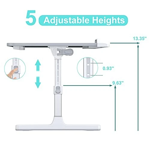 Escritorio Cama Portátil con Alturas y Ángulos Ajustables, Grande (13.4"x23.6") Gris Foto 3 de 4