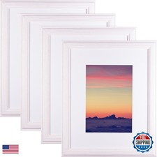 Craig Frames 2364WH Hardwood Picture Frame White Set of 4 16x24 w/Mat 20x30
