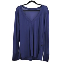 Lululemon Get Low Long Sleeve Mesh Top Purple V Neck Size 10