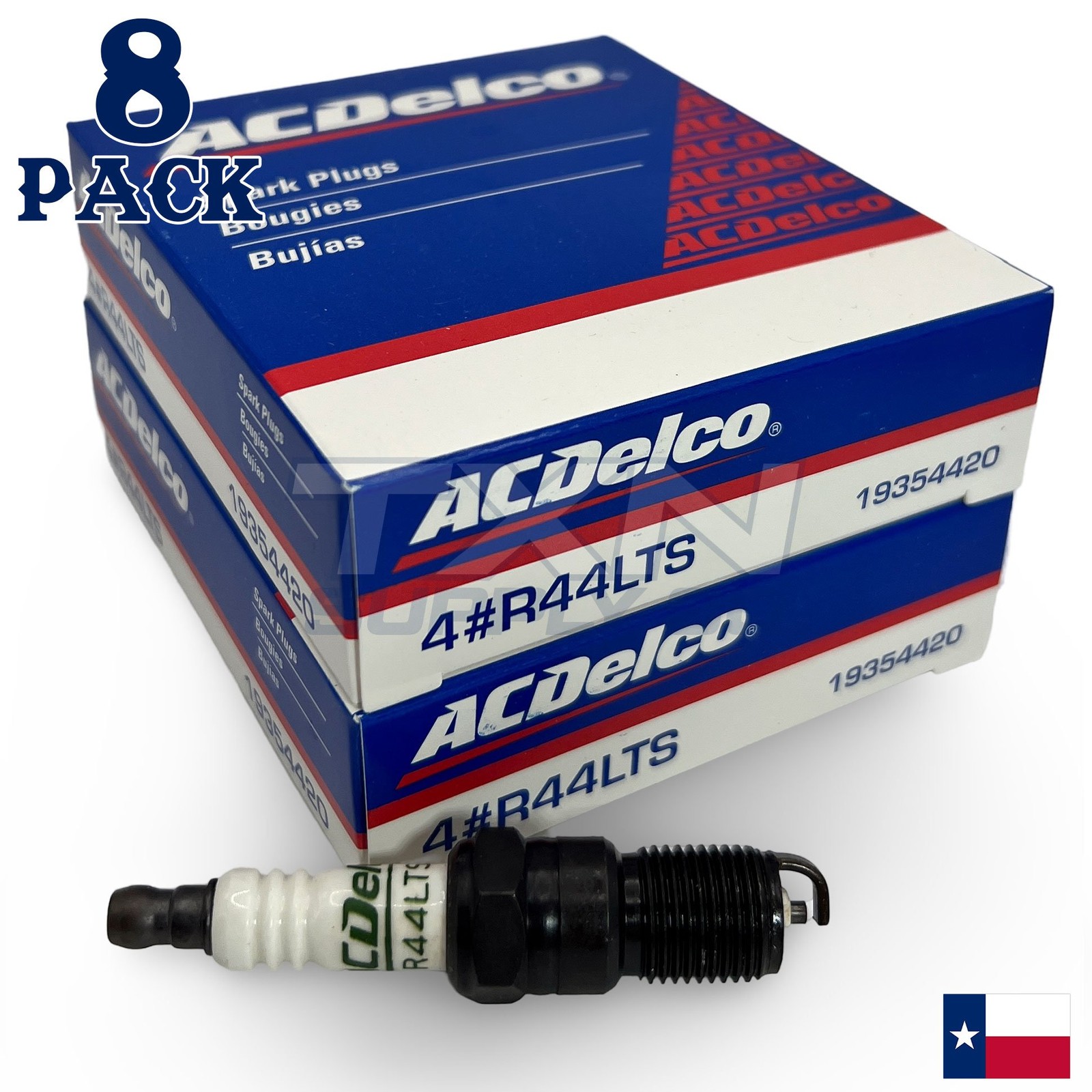 ACDelco R44LTS Copper Spark Plug - 8 Pack - 19354420 GM OEM