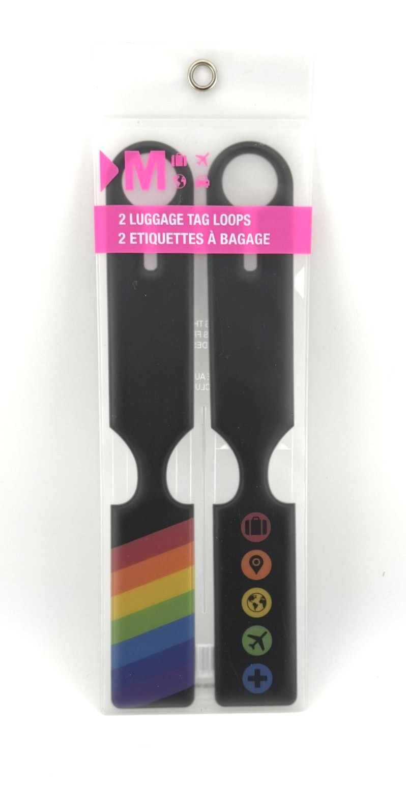 Tags &ndash; Rainbow Stripe &ndash; Easy Id Travel Bag Loops
