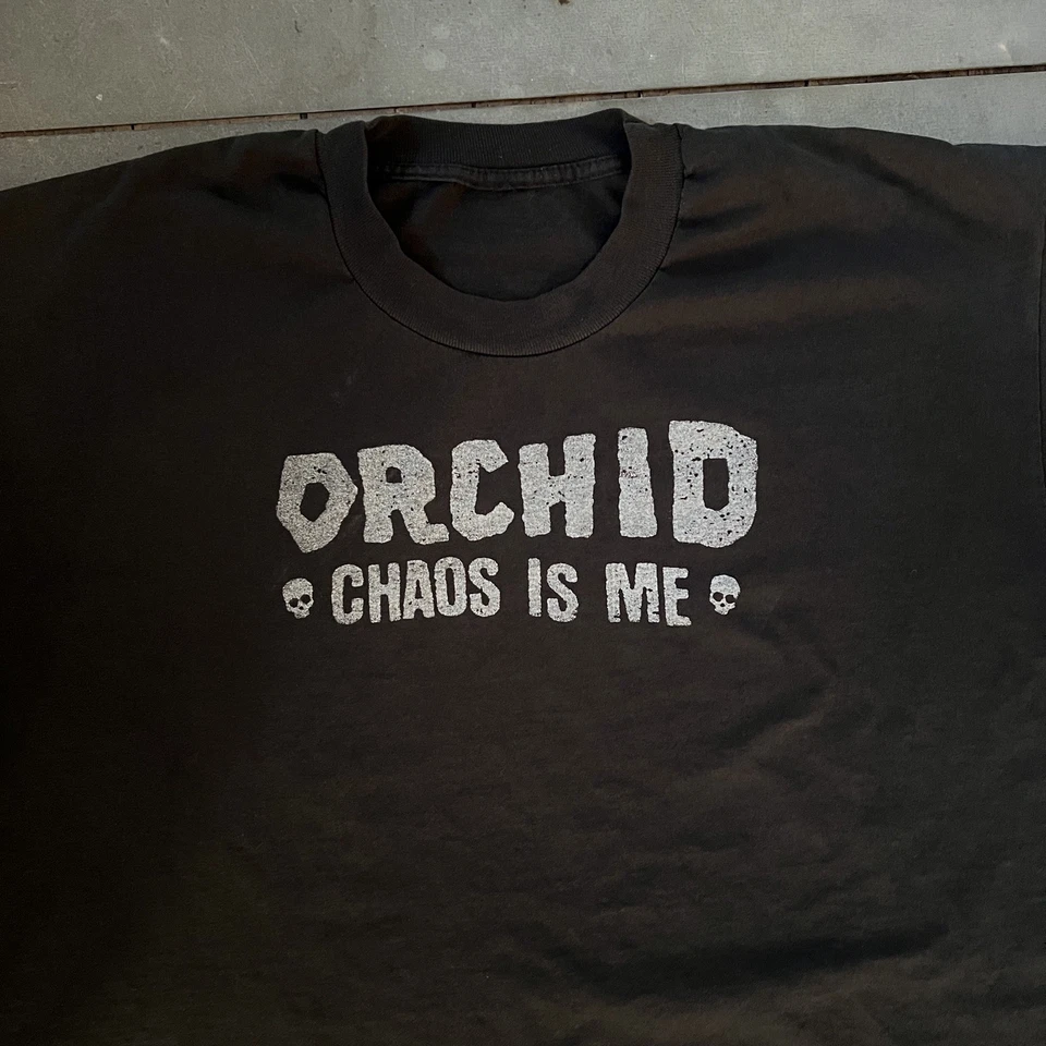 复古 90 年代兰花衬衫尺寸 L Band Tour Screamo 朋克金属研磨 Emo Scram — 第 2/4 张图片