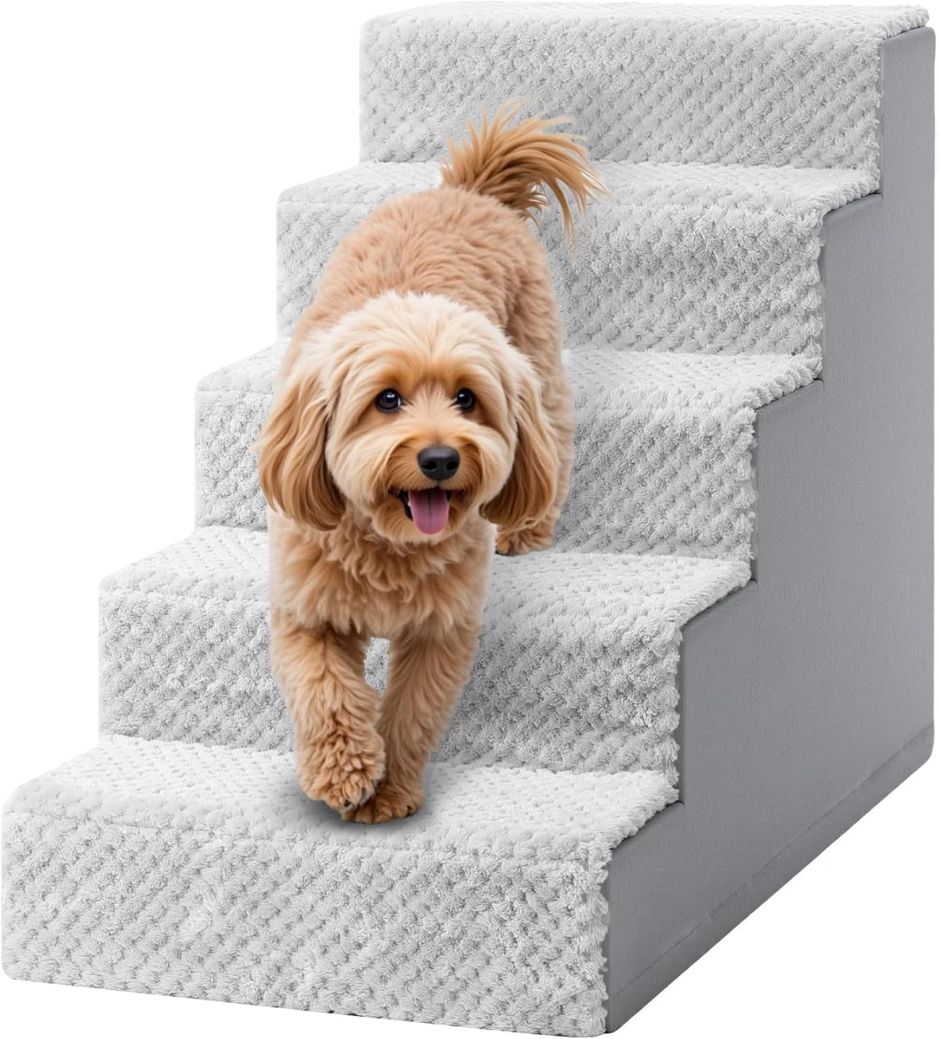 Scala per Cani Di Piccola Taglia E Gatti Anziani - Altezza 55 Cm, Con Rivestimen