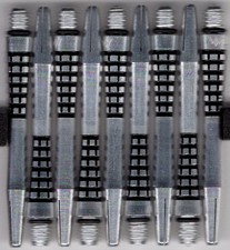 Inbetween Silver and Black ATOM 13 Textured Aluminum Dart Shafts: 1 set of 3