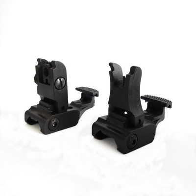 Low Profile Front and Rear Flip-Up Sight for Flat Top Rifles - 2 1/4''