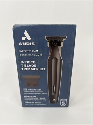 Andis inSIGHT Slim Cordless T Blade Trimmer 9pc Kit CLT-V Model 562072( New )