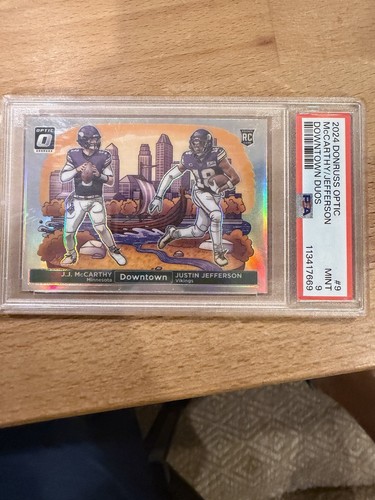 2024 Donruss Optic Downtown Duos JJ McCarthy Justin Jefferson RC PSA 9 SSP