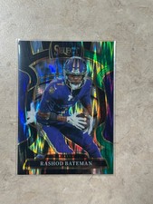 2025 Panini Select - #62 Rashod Bateman - Black and Green Prizm Shock Parallel