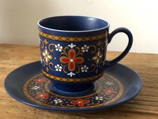 Vintage Winterling Bavaria Cup & Saucer Blue Floral West Germany 1970s Porcelain