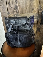 STEVE MADDEN Black BTAMPA Logo EMBOSSED Faux LEATHER Bag BACKPACK Tassel