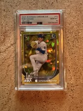 2025 BOWMAN CHROME SAPPHIRE EDITION YELLOW #12 ROKI SASAKI /75 PSA 10