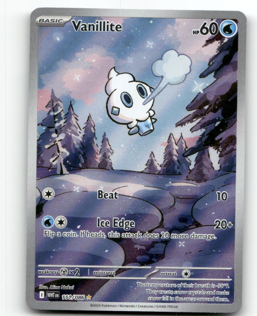 Vanillite 111/086 Holo Illustration Rare White Flare Pokemon Near Mint