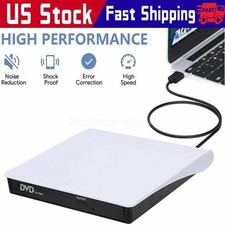 Slim External CD DVD RW Drive USB 3.0 Writer Burner Player White For Laptop PC