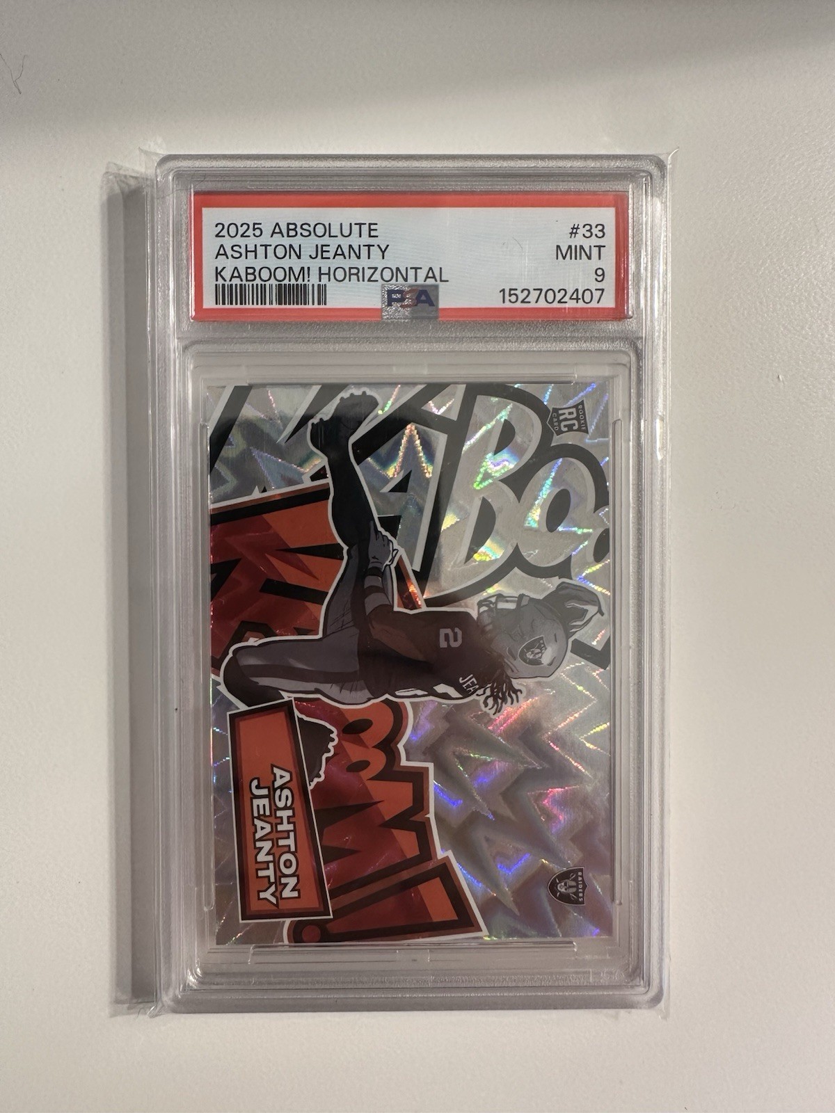 2025 Absolute Ashton Jeanty Kaboom Horizontal #33 PSA 9 (RC)