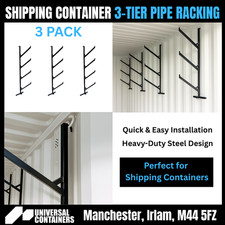 3 Tier Shipping Container Pipe Storage Rack – Easy Fit, Wall Mounted System
