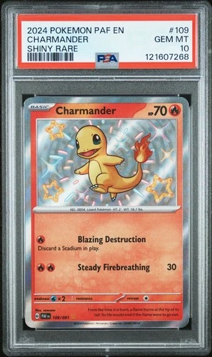 2024 Pokemon Paf En #109 Charmander Shiny Rare PSA GEM MINT 10