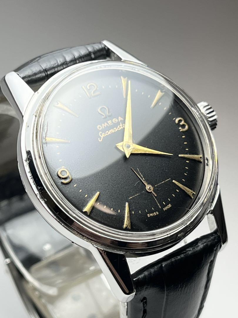 OMEGA Seamaster Manual Wind 1950s Rare Black Dial Vintage OMEGA Seamaster Manual Wind 1950s Rare Black Dial Vintage