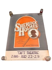 1960s poster Sherlock Holmes Taft Theatre Artcraft lithograph printing Co 24x18”