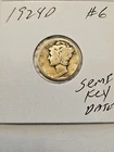 1924 D MERCURY DIME Lot #6 1924D semi-key date!