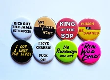Classic Punk Rock Pinback Buttons Magnets & Bottle Openers. Set 09