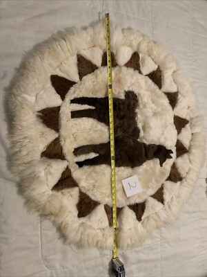 Vintage Alpaca Llama Fur Peruvian Round Handmade Hide