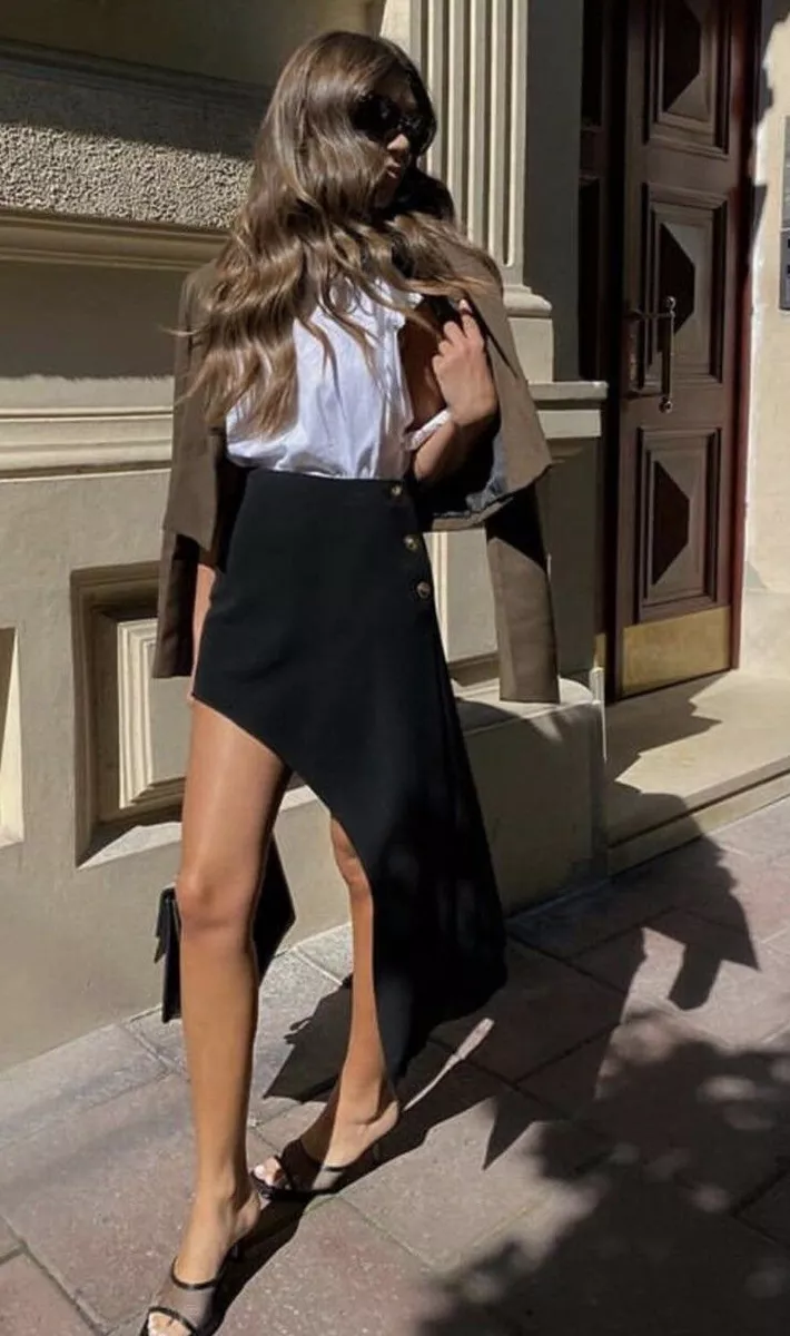 Asymmetrical skirt zara cheap