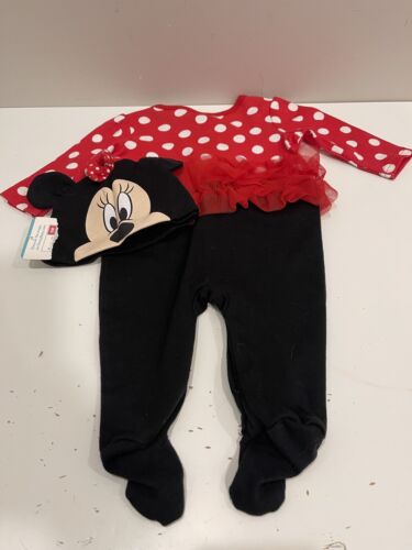 Disney Store Minnie Mouse Red White Costume Dress with gloves Baby SZ 6 Mths
