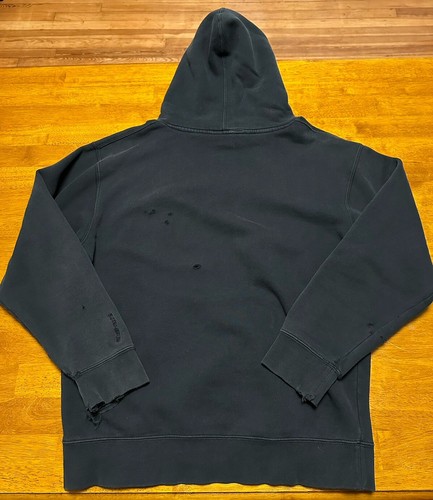 F*cking Awesome Upside Down Embroidered Black Distressed Hoodie Medium *READ* - Picture 11 of 12