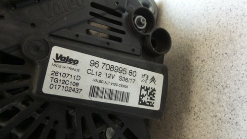 Opel Crossland X Citroen Peugeot Lichtmaschine Generator 120A 67Tkm 96708995 - Picture 5 of 5