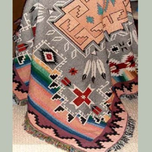 MANY TRAILS Southwest Tapestry Afghan Throw Blanket eBay