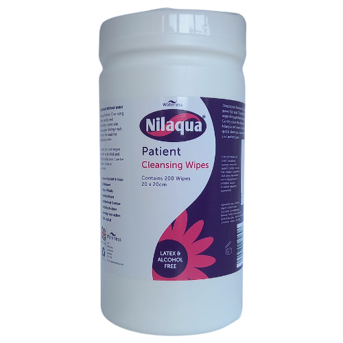 Patient Cleansing Large Adult Size Wet Wipes - Dispensing Canister of 200 Wipes