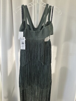 herve leger silver fringe dress Amazon.com: Herv Lger, The Metallic Alba Dress, XXS, Silver Foil : Amazon Luxury