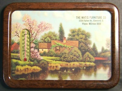 Vintage Advertising Thermometer, Cleveland, Ohio, Clark-Fulton, Matis Furniture 