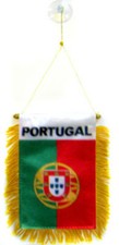 Portugal Mini Flag 4"x6" Window Banner w/ suction cup 100D