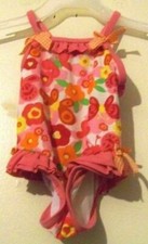 Absorba Girls Pink Floral Swim Suit Size 3-6 Months EUC