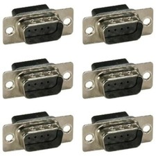 6x Pcs DB9 D-SUB 9-Pin Male Crimp Pin Type Connector Assembly Cup Socket