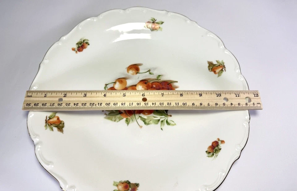 Plato redondo Schumann Arzberg Alemania 12" ~ Borde dorado ~ De colección Foto 3 de 3