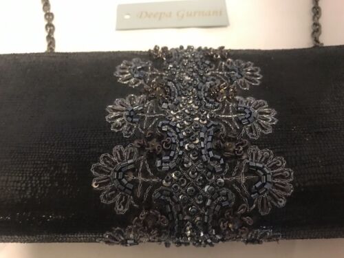 Deepa Gurnani Hand Bag Black Beads Clutch - Picture 2 of 6
