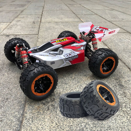 4 Stück Gummireifen für 1/16 1/14 1/12 Wltoys 144001 124018 16889 RC Car (Orange - Bild 10 von 12