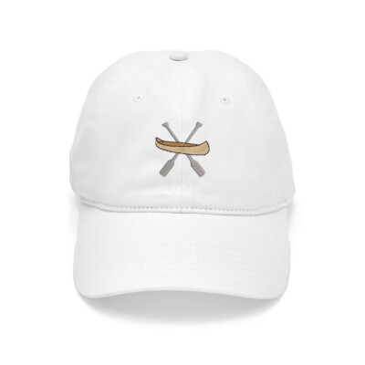 Canoe embroidered cotton baseball cap hat - many colors