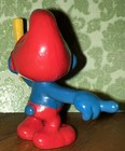 Vintage Schleich Peyo 1981 Smurf PVC Figurine Papa Smurf Teacher Glasses Ruler — photo 4