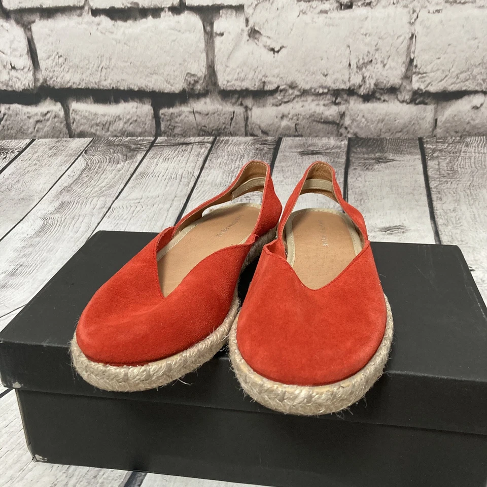 Zapatos planos Saks Five Avenue para mujer talla 6 rojos D’orsay alpargata coral sin cordones Foto 3 de 4