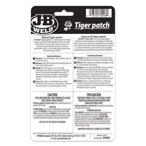 JB WELD 39206 EPOXY MUFFLER EXHAUST WRAP REPAIR PATCH 315C OR 600F - Picture 6 of 6
