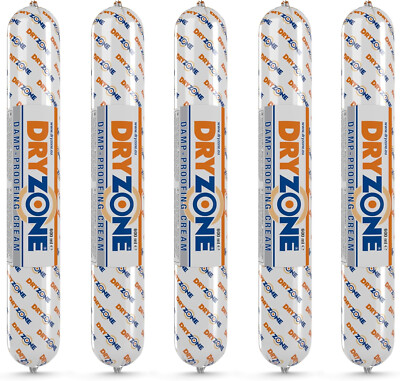 Dryzone Horizontalsperre Injektionscreme gegen aufsteigende Feuchtigkeit 5x600ml