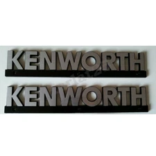 2PCS GENUINE CHROME KENWORTH TRUCK 14" WORDMARK EMBLEM NAME PLATE METAL LOGO