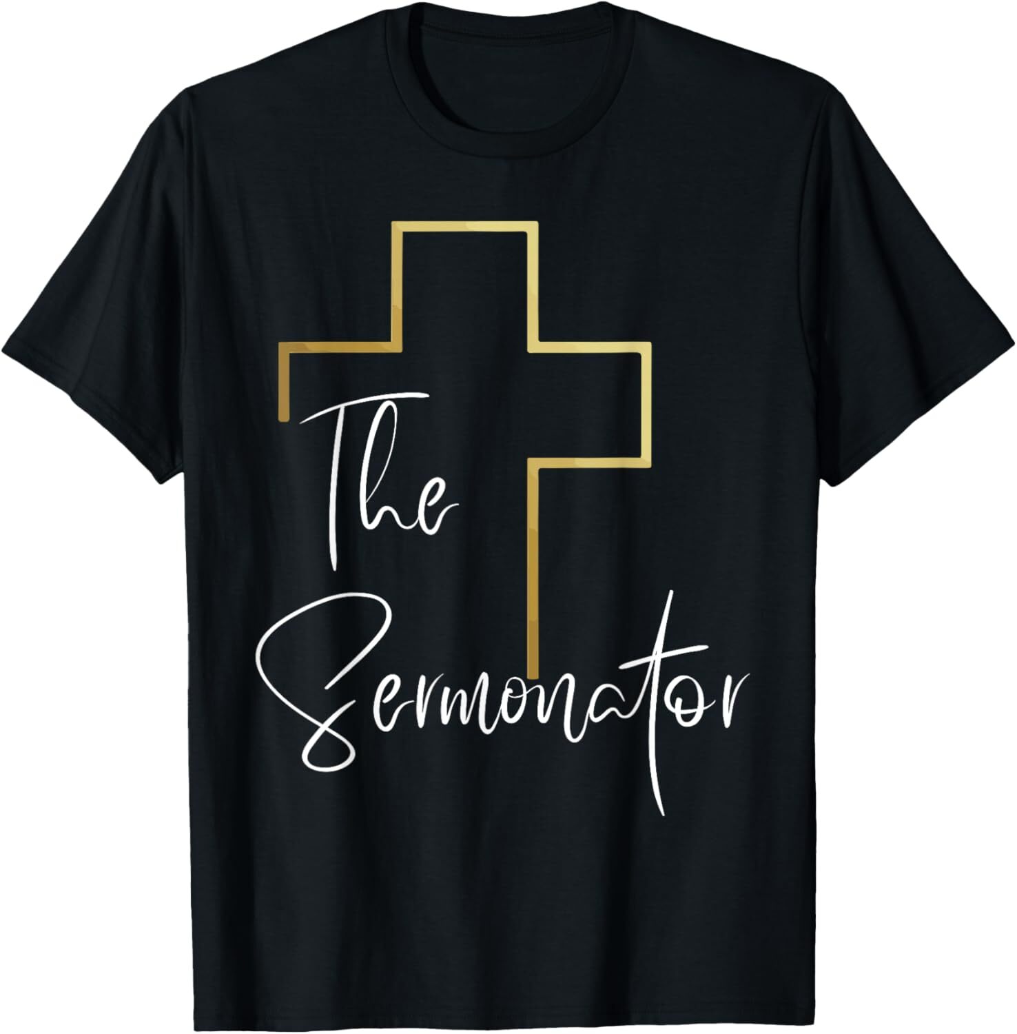 The Sermonator - Pastor, Bible, Christian Worship - Golden T-Shirt Hoodie