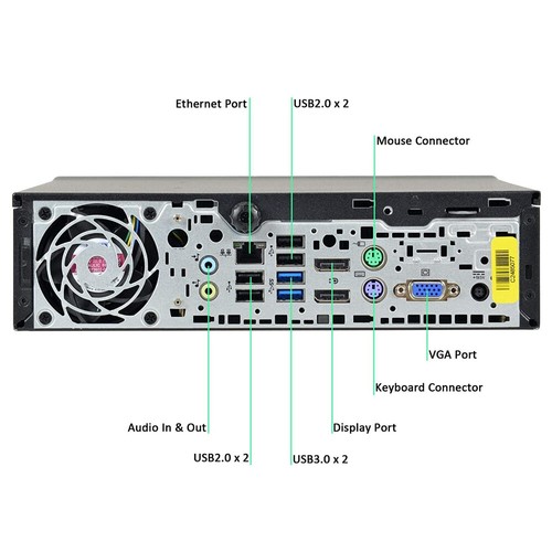 HP EliteDesk 800 G1 USDT i7 4770s 3.1GHz 8GB 128GB SSD + 500GB HDD Win10 Pro - Picture 4 of 4