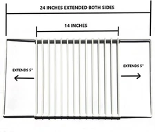 Masterpart Adjustable Fridge Shelf. 12.5IN X 14 in. 12.5IN X 24IN Extended.