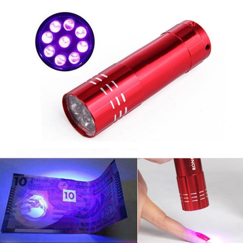 9 LED UV Gel Lamp Light Nail Dryer Flashlight Torch For Nail Polish Manicure Hot - Photo 1 sur 14