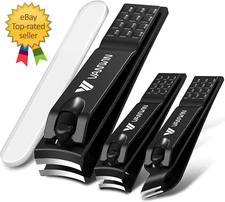 German Nail Clippers for Men,  Nail Clipper Set (4-Pack) Ultra Sharp Matte